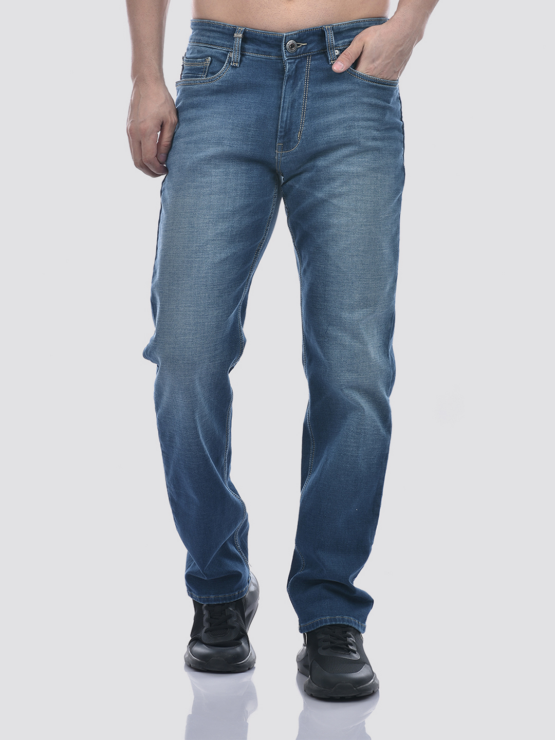 Numero Uno Men Mid-Blue Regular Fit Sustainable Jeans